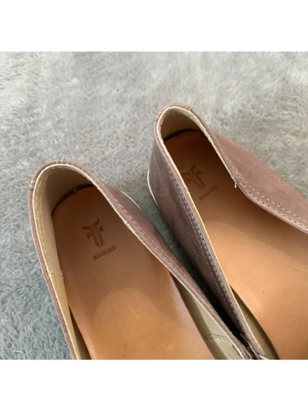 Frye Melanie Slip On Shoes Loafers Women's size 9.5 Gray Leather Flats